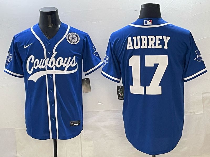 Men 2025 Nike Dallas Cowboys #17 Aubrey blue Joint Name Limited NFL Jersey 01->dallas cowboys->NFL Jersey